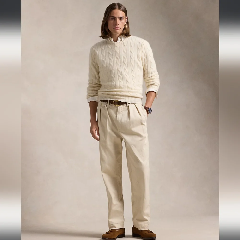 NWT The Iconic Cable-Knit Cashmere Sweater Polo Ralph Lauren - size XXL